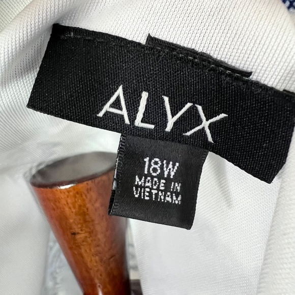 👗Like New |•ALYX•| White Blue Paisley Dress Size 18W - Picture 8 of 12